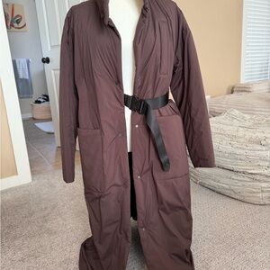 Lululemon Woman’s Long Quilted Coat in Deep Brown - Classic Winter Jacket